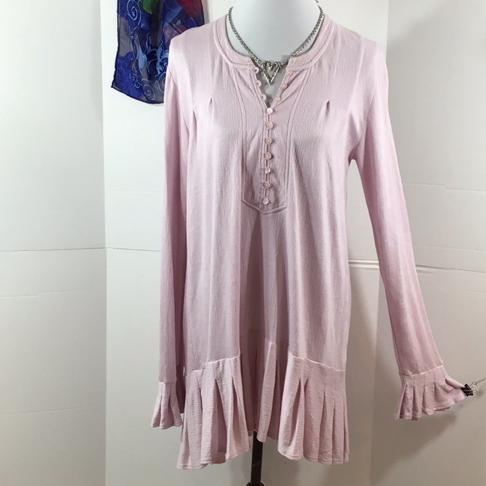 Free People lavender hi/low Henley tunic dress